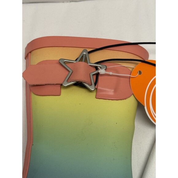 Wonder Nation Girls  Rainbow Colors Rain Boots Size 13-1 Water resistant  New - Picture 5 of 9